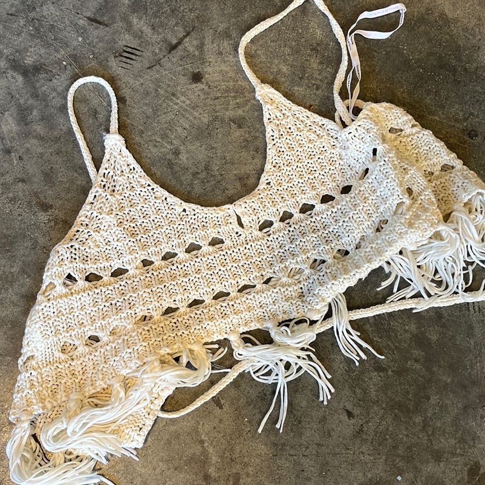 Somedays Lovin crochet top with hanger straps intact